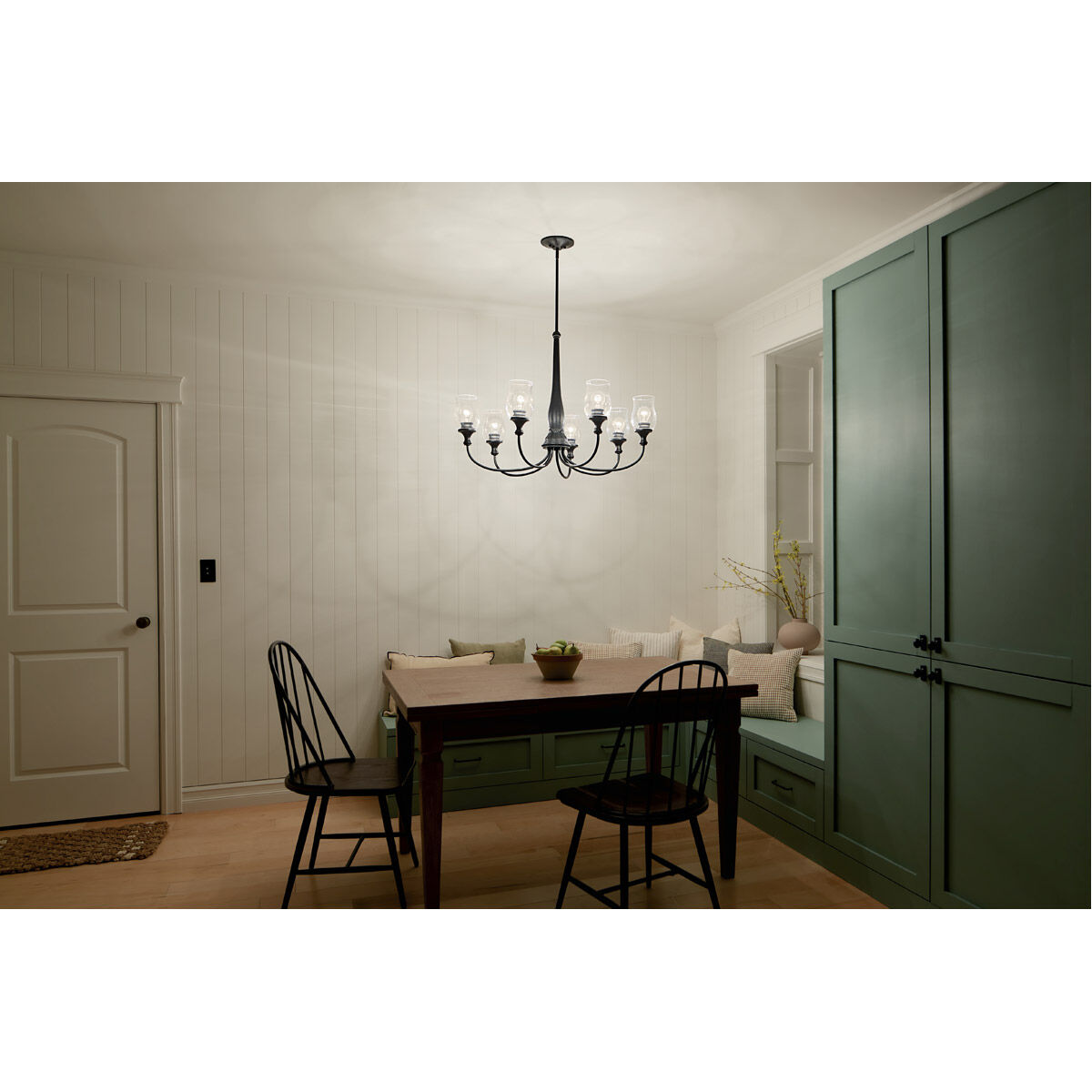 Homestead Melis 7 Light 35.75 inch Black Chandelier Ceiling Light